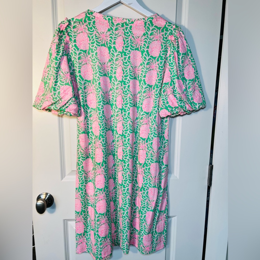 Lilly Pulitzer Pineapple Pink And Green Mercer Dress Size Large - Picture 6 of 11